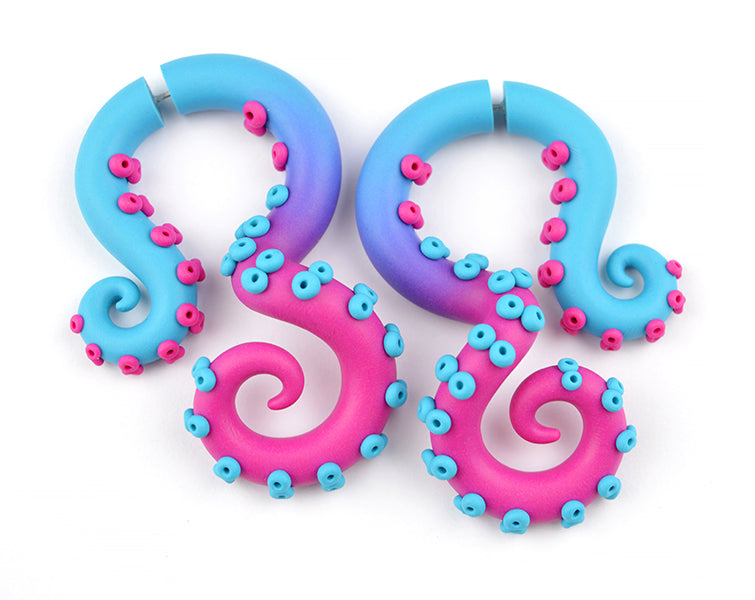 Octopus Tentacle Earrings Gauges Fake Ear Plugs Tapers Tunnels Stretchers