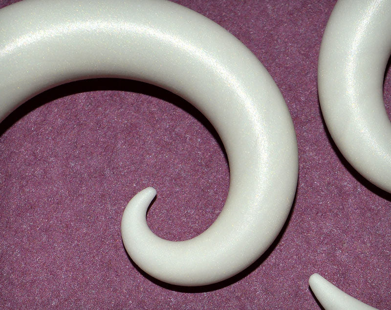 Faux Ivory Mammoth Tusk Spiral Earrings Colour Ivory Spiral Hoop Earrings