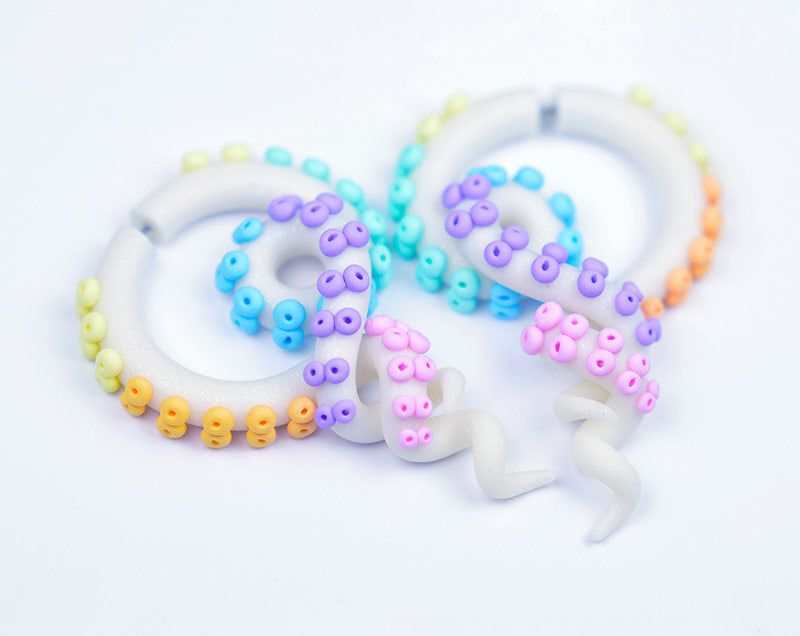 Rainbow Goth Aesthetic Boucles d'oreilles Kawaii Pastel Goth Aesthetic Jauges de tentacules