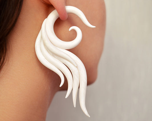 I made these angel wings earrings in white. These unique angel earrings good for angel wings costume and angel wings halloween costume or white angel costume or angel wings for photoshoot.